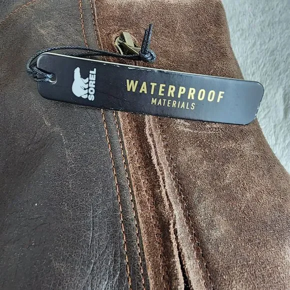 Sorel Cate Tall Brown Leather Waterproof Knee High Zip Women's Boots Size 10.5 - Picture 11 of 12